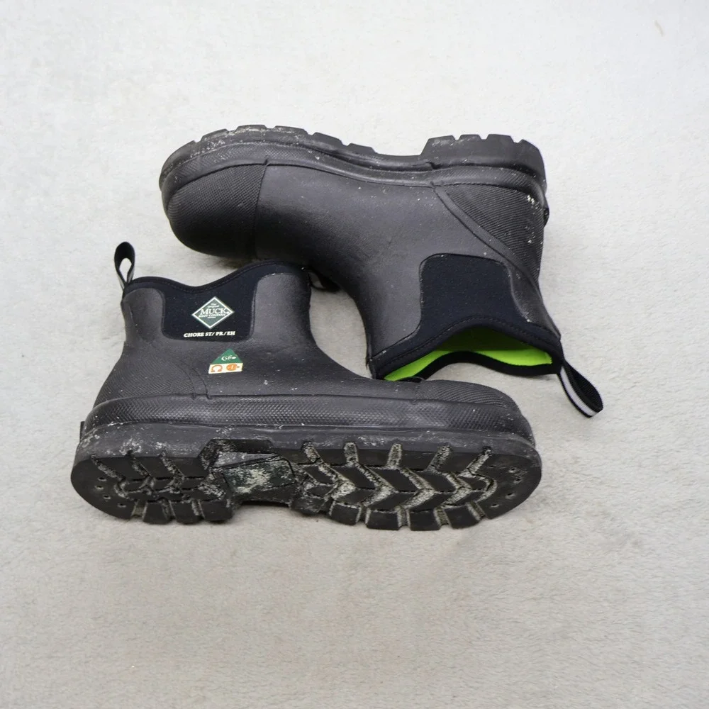 Muck Unisex M7 W8 Work Boots BLK Chore Ankle Steel Toe Waterproof Pull-On 010021